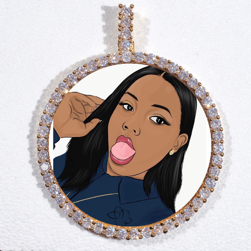 LARGE 3D CIRCLE CUSTOM PICTURE PENDANT
