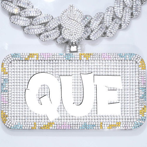 CUSTOM LETTER NECKLACE 3D COLORFUL SQUARE