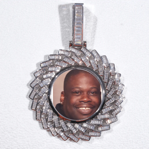 Large 3D Baguette Custom Picture Pendant