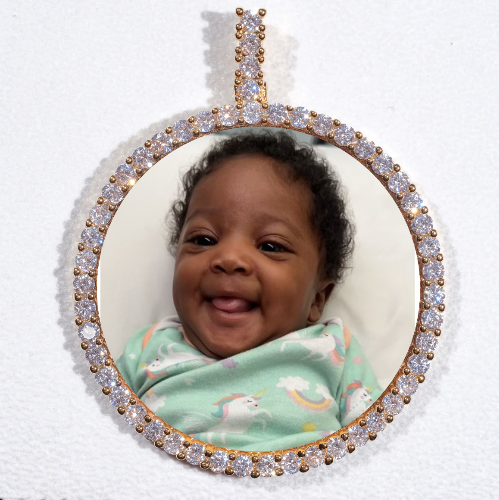 LARGE 3D CIRCLE CUSTOM PICTURE PENDANT