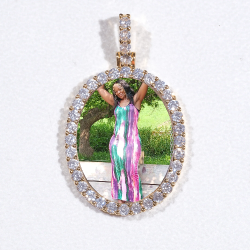 3D Oval Custom Picture Pendant