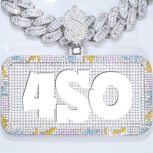 CUSTOM LETTER NECKLACE 3D COLORFUL SQUARE