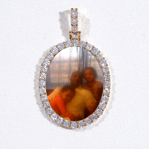 3D Oval Custom Picture Pendant