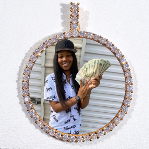 LARGE 3D CIRCLE CUSTOM PICTURE PENDANT