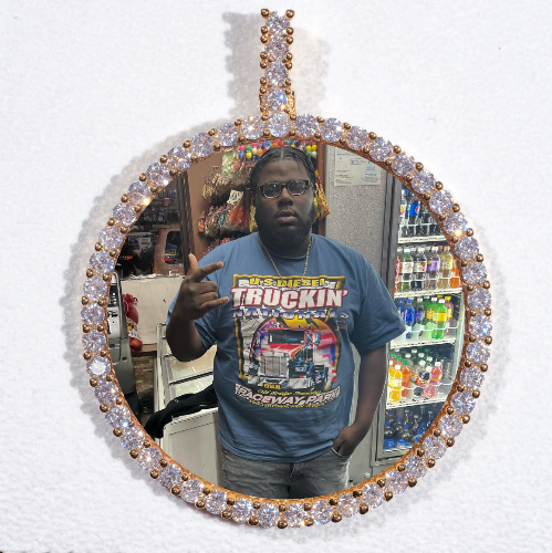 LARGE 3D CIRCLE CUSTOM PICTURE PENDANT