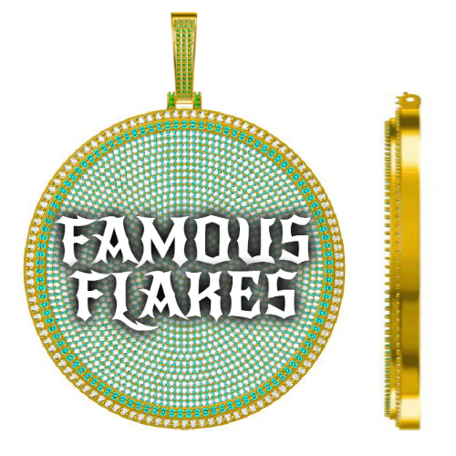 CUSTOM LETTER NECKLACE 3D BIG DISC
