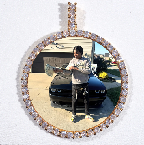 LARGE 3D CIRCLE CUSTOM PICTURE PENDANT
