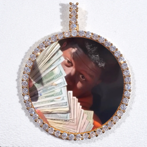 LARGE 3D CIRCLE CUSTOM PICTURE PENDANT