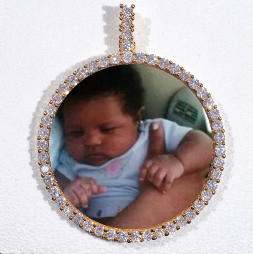 LARGE 3D CIRCLE CUSTOM PICTURE PENDANT