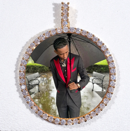 LARGE 3D CIRCLE CUSTOM PICTURE PENDANT