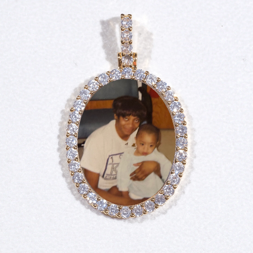 3D Oval Custom Picture Pendant