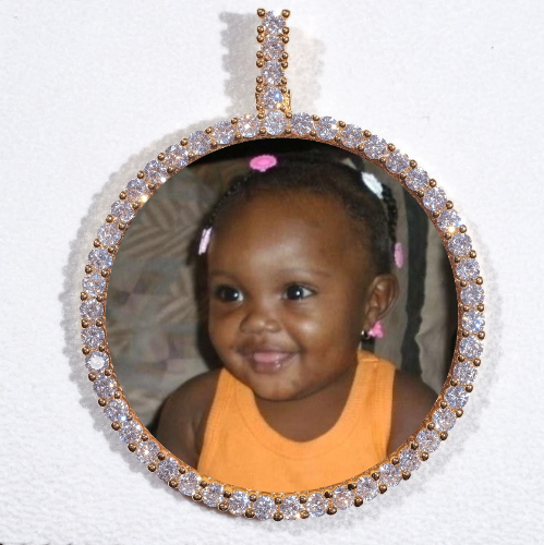 LARGE 3D CIRCLE CUSTOM PICTURE PENDANT