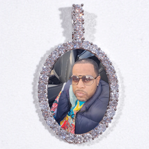 Large 3D Oval Custom Picture Pendant
