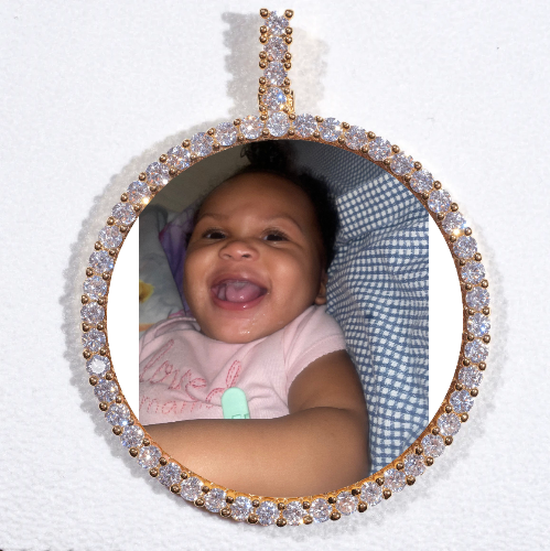 LARGE 3D CIRCLE CUSTOM PICTURE PENDANT