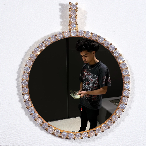 LARGE 3D CIRCLE CUSTOM PICTURE PENDANT