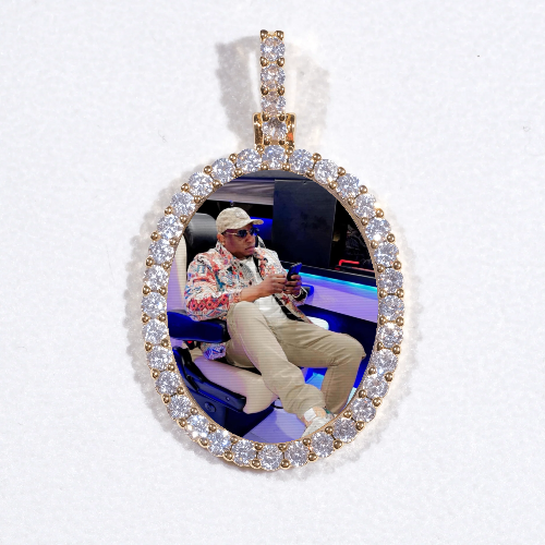 3D Oval Custom Picture Pendant