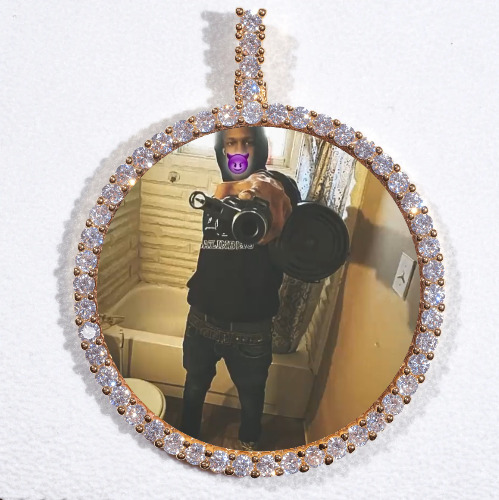 LARGE 3D CIRCLE CUSTOM PICTURE PENDANT