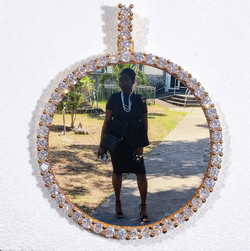 LARGE 3D CIRCLE CUSTOM PICTURE PENDANT