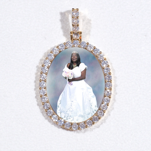 3D Oval Custom Picture Pendant