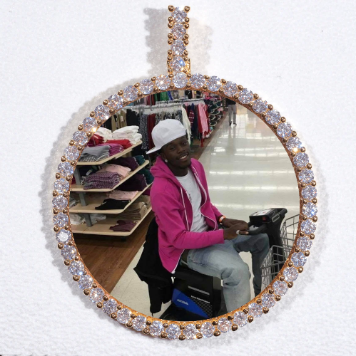 LARGE 3D CIRCLE CUSTOM PICTURE PENDANT
