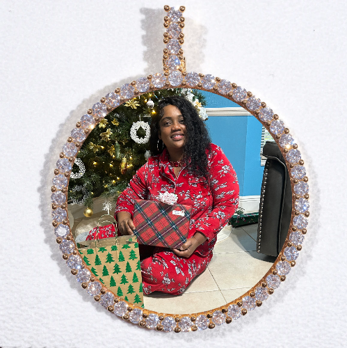 LARGE 3D CIRCLE CUSTOM PICTURE PENDANT