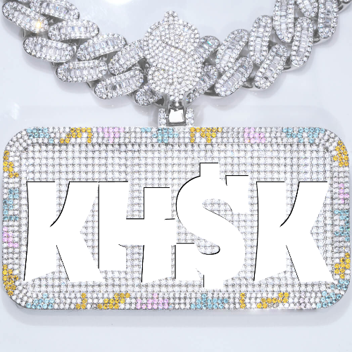 CUSTOM LETTER NECKLACE 3D COLORFUL SQUARE