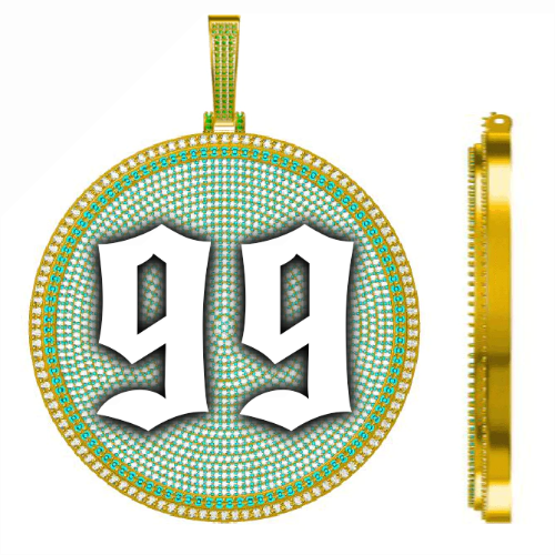 CUSTOM LETTER NECKLACE 3D BIG DISC