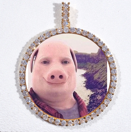 LARGE 3D CIRCLE CUSTOM PICTURE PENDANT