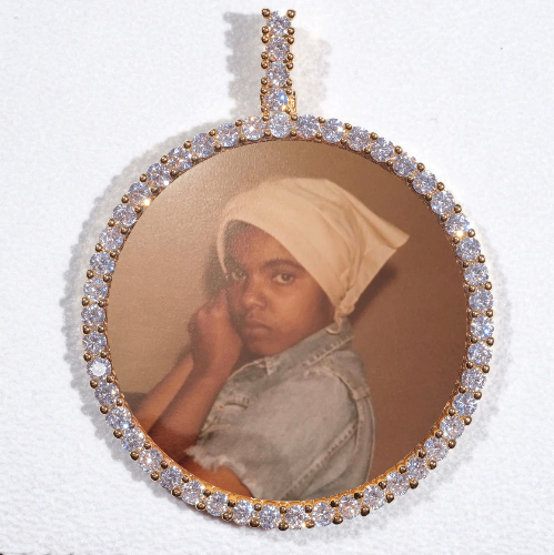 LARGE 3D CIRCLE CUSTOM PICTURE PENDANT