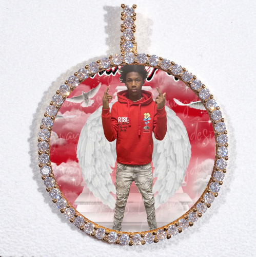 LARGE 3D CIRCLE CUSTOM PICTURE PENDANT