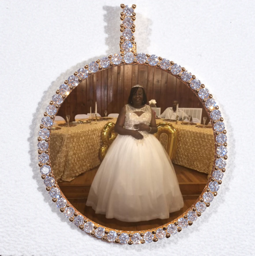 LARGE 3D CIRCLE CUSTOM PICTURE PENDANT