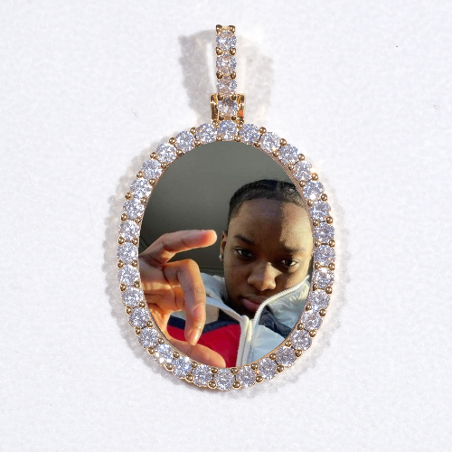 3D Oval Custom Picture Pendant