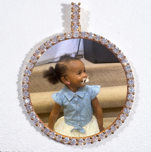 LARGE 3D CIRCLE CUSTOM PICTURE PENDANT