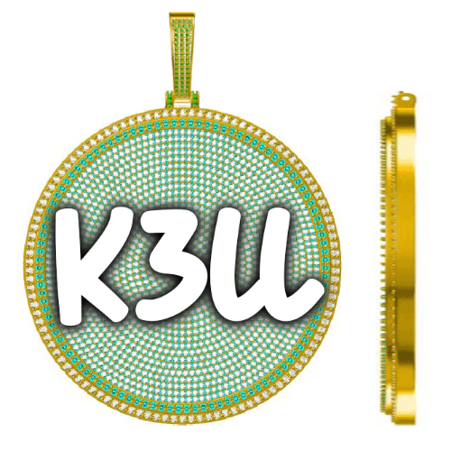 CUSTOM LETTER NECKLACE 3D BIG DISC