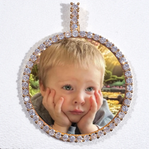 LARGE 3D CIRCLE CUSTOM PICTURE PENDANT