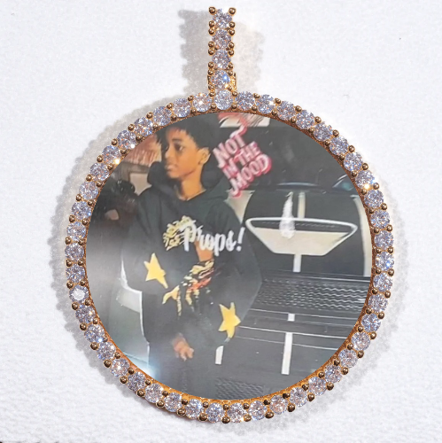 LARGE 3D CIRCLE CUSTOM PICTURE PENDANT