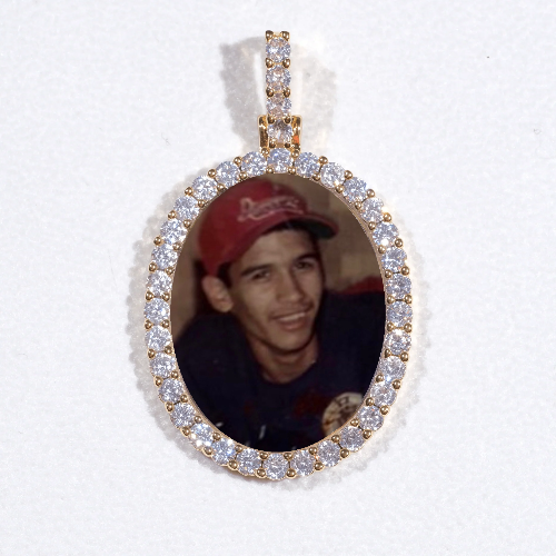 3D Oval Custom Picture Pendant