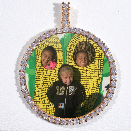 LARGE 3D CIRCLE CUSTOM PICTURE PENDANT