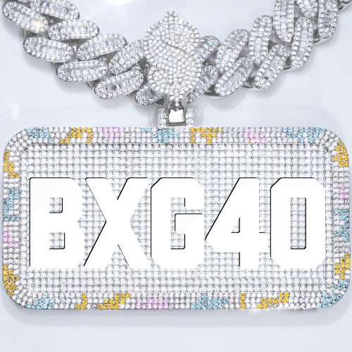 CUSTOM LETTER NECKLACE 3D COLORFUL SQUARE