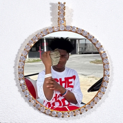 LARGE 3D CIRCLE CUSTOM PICTURE PENDANT