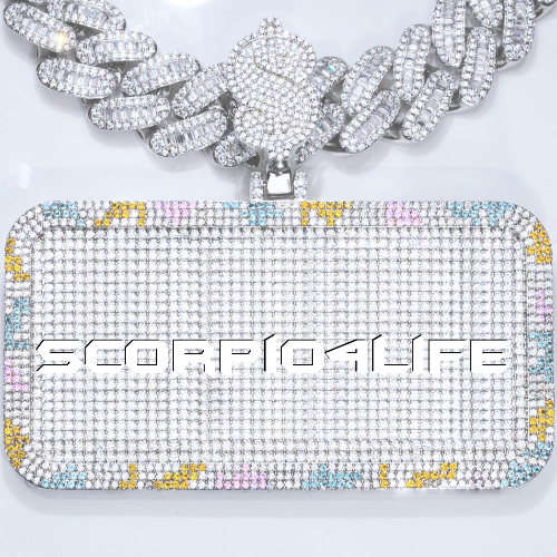 CUSTOM LETTER NECKLACE 3D COLORFUL SQUARE