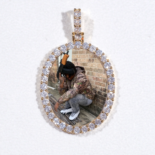 3D Oval Custom Picture Pendant
