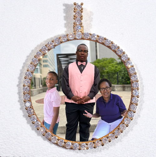 LARGE 3D CIRCLE CUSTOM PICTURE PENDANT