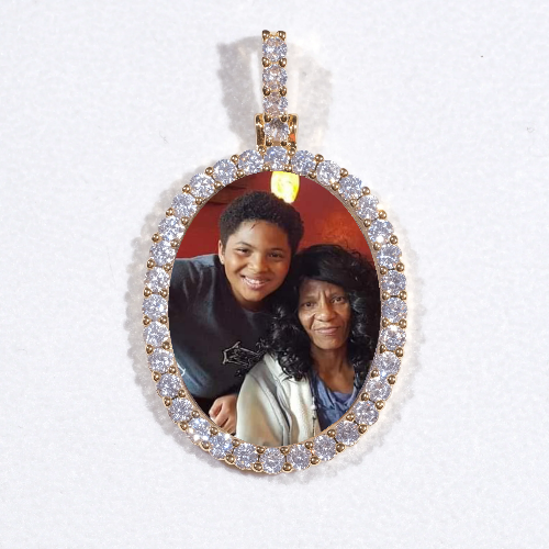 3D Oval Custom Picture Pendant