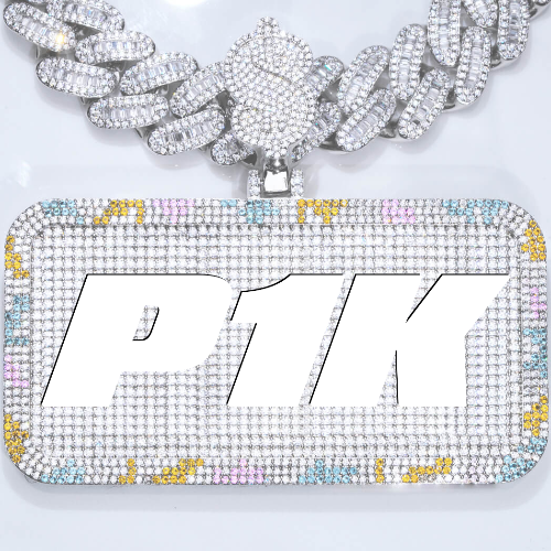 CUSTOM LETTER NECKLACE 3D COLORFUL SQUARE