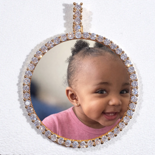 LARGE 3D CIRCLE CUSTOM PICTURE PENDANT