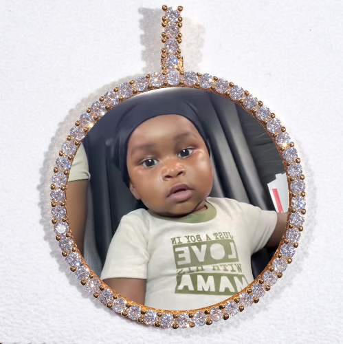 LARGE 3D CIRCLE CUSTOM PICTURE PENDANT