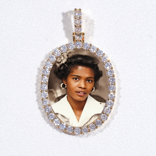 3D Oval Custom Picture Pendant