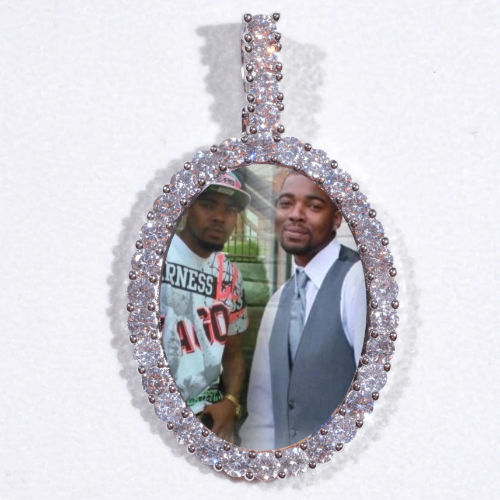 Large 3D Oval Custom Picture Pendant
