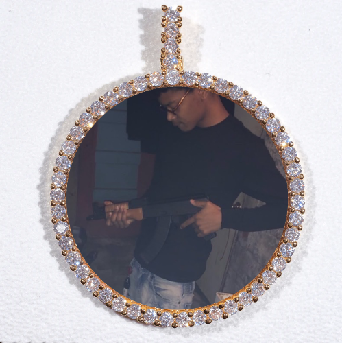 LARGE 3D CIRCLE CUSTOM PICTURE PENDANT